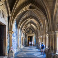 Inside the Sé, the main cathedral of Porto