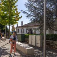 Pam outside Casa dos Barros in Sabrosa.