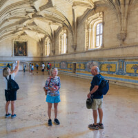 Jeronimos Monastery cloisters - Anne & David in the refectory, Bill in background with the hat