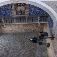 At the main gate, this covered area probably served to protect the entrance. Great acoustics for musicians!